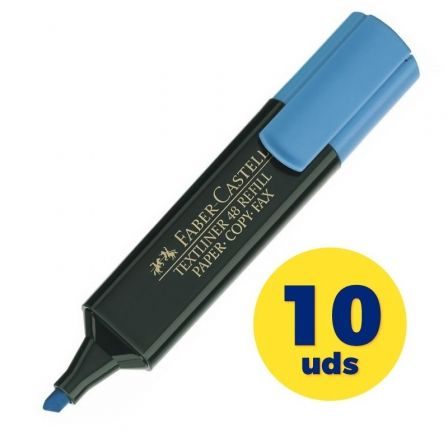 Faber Castell Textliner 48 Marcador Fluorescente Azul (Set de 10)